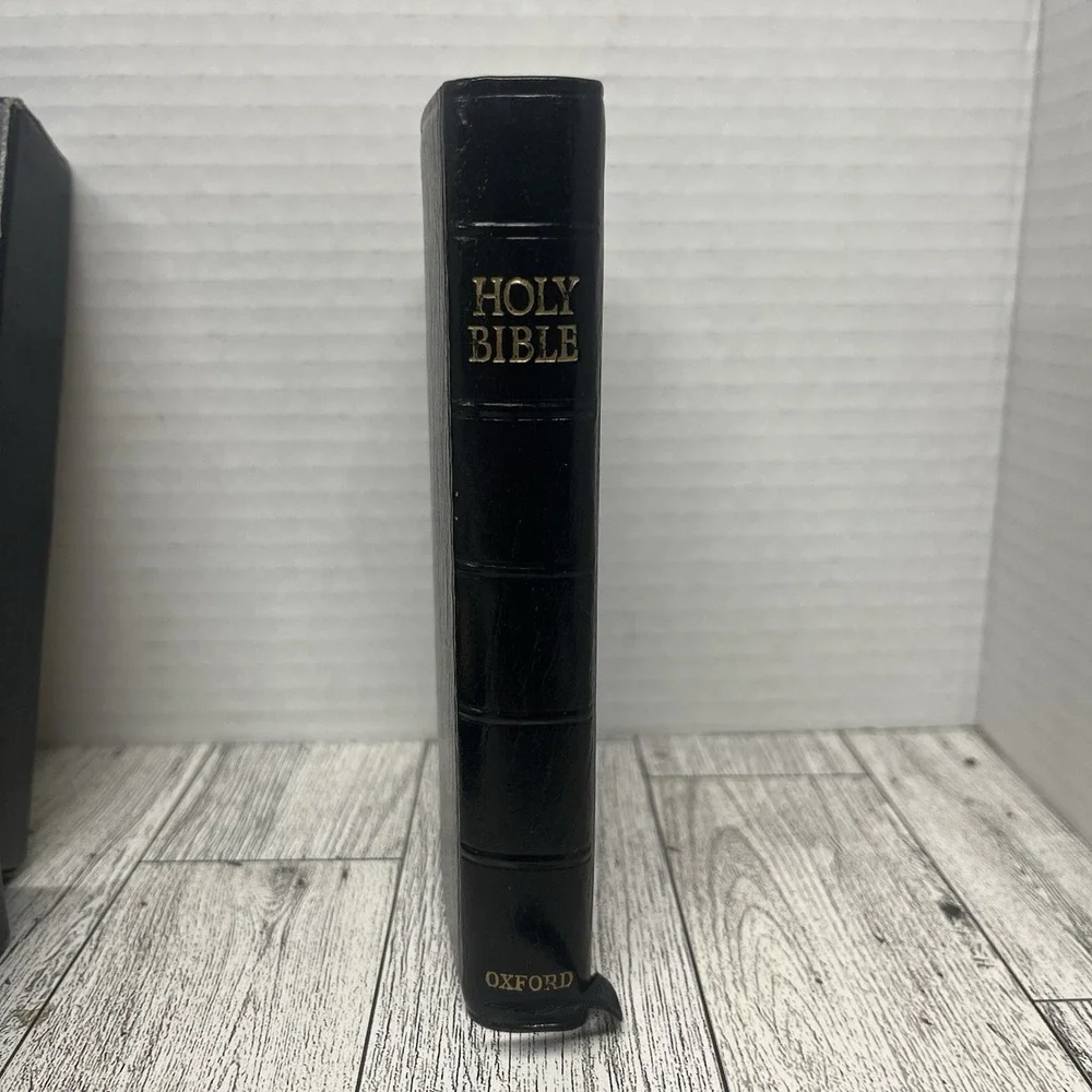 Vintage Oxford KJV Text Bible 01156x Button Flap Genuine East Indian Calf Boxed